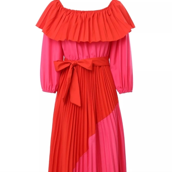 Off-Shoulder Color-Block Dress main image 1